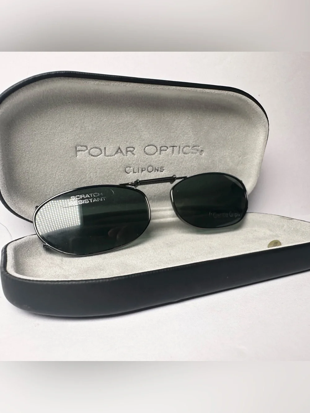 Polar Optics Clip-On Polarized Sunglasses Expandable Scratch Resist Rectangle